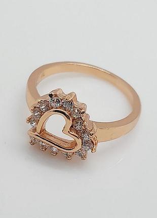Колечко с сердечком медзолото xp 18k. р 17