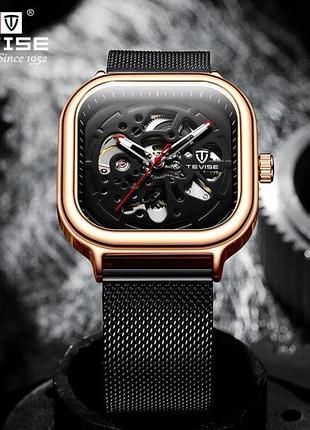 Стильные часы tevise t887f black