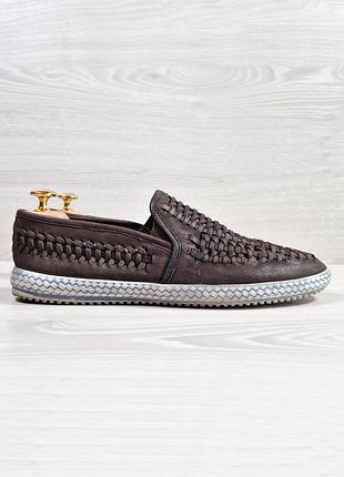 Кожаные мужские плетеные мокасины лоферы jones bootmaker оригинал, размер 42