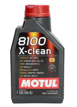 Масло моторне motul 8100 x-clean a3/b4/c3 5w40 1l, 102786