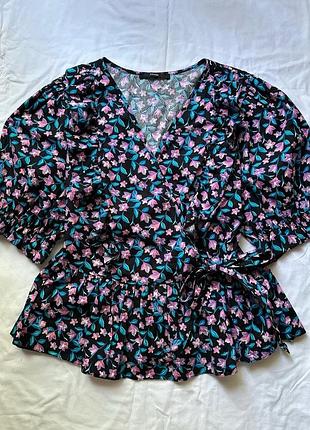 Блуза в квітку з бавовни xl-xxl