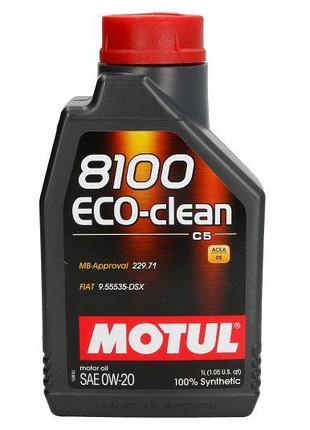 Масло моторное motul 8100 eco-clean 0w20 1l, 108813