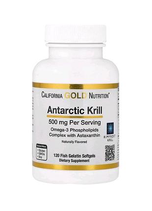 Олія антарктичного криля риб'ячий жир california gold nutrition antarctic krill omega-3 500 мг 120 капсул
