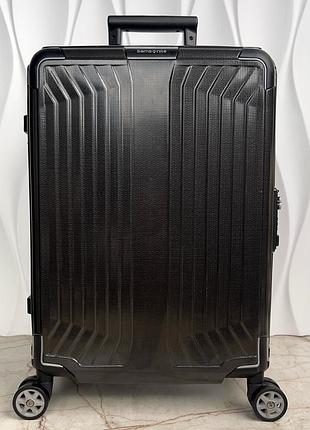 Надлегка валіза samsonite lite-box spinner 55/20 cabin strict чорна поліпропілен ручна поклажа