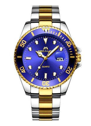Часы мужские megalith 0037m | stainless steel link band blue