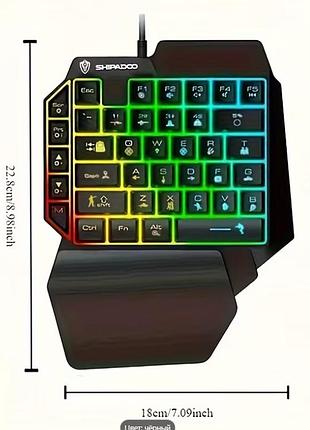 Клавиатура для одной руки, 35 клавиш, разработана для игр, rgb-подсветка