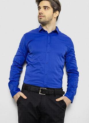 Мужская классическая хлопковая рубашка со стрейчем