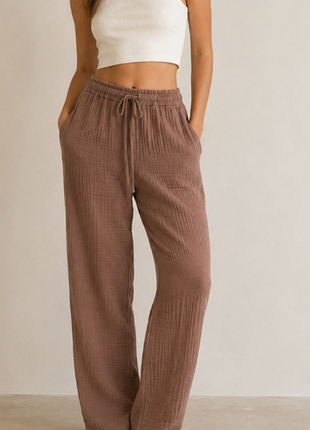 Женские муслиновые брюки - жатка zara