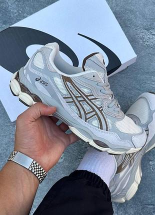 Кросівки чоловічі asics gel nyc milk/brown grey