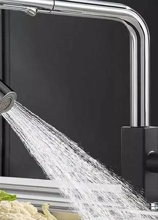 Насадка на кран water для змішувача аератор поворотна головка на 720 градусів з 2 режимами вигнутий обертовий