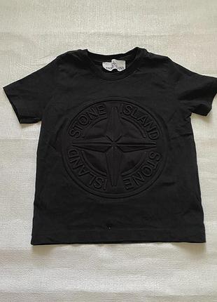 Дитяча чорна футболка з бавовни stone island. звертайтеся для уточнення деталей. на 2-3 роки. 92-98см