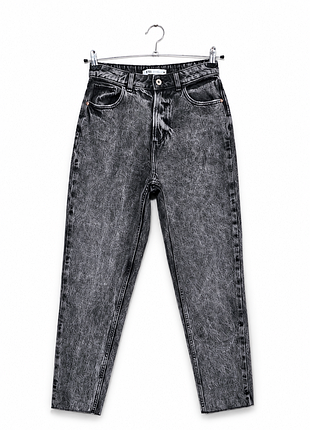 Графитовые мом джинсы zara