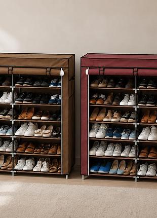 Тканинна шафа для зберігання взуття shoe cabinet 118х30х120 см