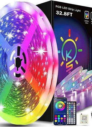 Светодиодная лента 30 м 2 бабины rgb с пультом, работа через приложение, синхронизация с музыкой