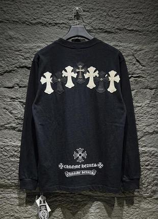 Стильний лонг лонгслів оверсайз chrome hearts хром хартс