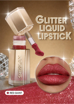 Жидкая помада с блестками sheglam stardust swipe glitter liquid lipstick - 328 red giant (6270-328)