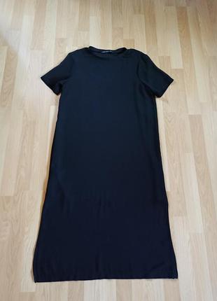 Трендовое базовое женское шифоновое платье футболка zara