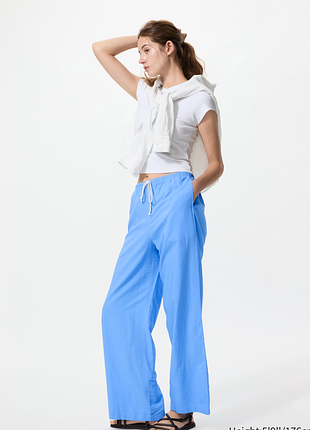 Штани легкого крою з лляної суміші uniqlo