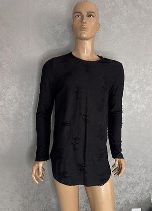 Кофта рванка лонгслів з декоративними рваностями h&m, s