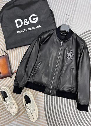 Куртка кожаная косуха dg dolce gabbana мужская