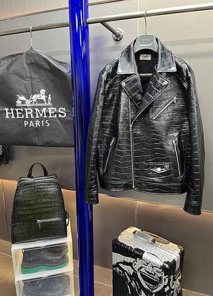 Куртка кожаная косуха эрмес hermes мужская
