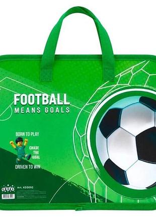 Папка-портфель а4 kidis "football" на блискавці з ручками, пластикова папка для хлопчика kd3092