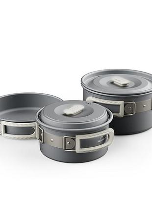 Набір посуду (2 каструлі, сковорідка) naturehike cnk2450cf010, алюміній