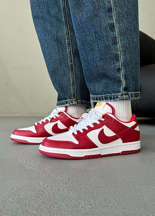 Кросівки жіночі nike dunk red/white