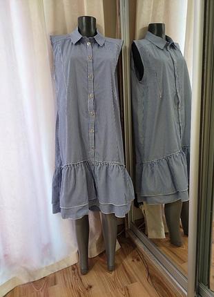 Котонове з воланами на ґудзиках плаття 👗
