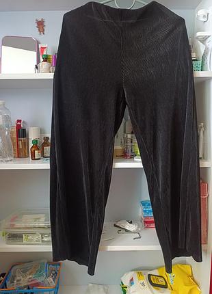 Свободные укороченные палаццо в рубчик s/m