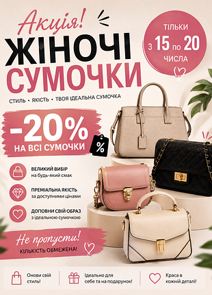 Акция!!! на все виды сумочек
