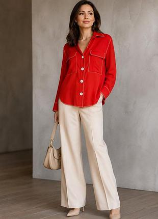 Стильная вискозная рубашка успешного испанского бренда zara
