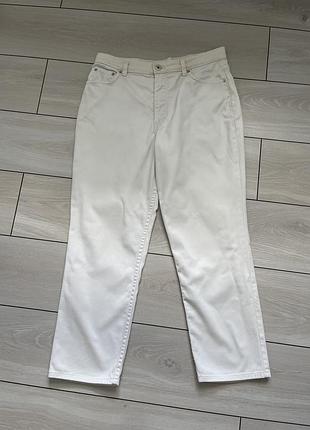 Білі джинси marks & spencer mom straight прямі екрю висока посадка бавовна брендові m&s xl