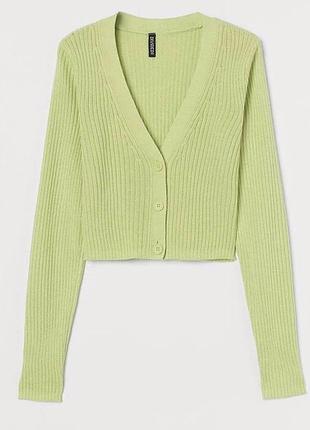 Трикотажний вкорочений кардиган h&m