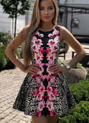 Летнее платье 🌸 летний сарафан 🌸стрейчевая с ярким принтом 🌸 h&amp;m 👗 приталенная мини-платье 💖 летний сарафан s-m