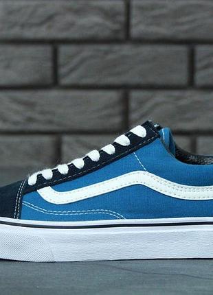 Vans old school blue черно-синие кеды vans old skool navy blue 38