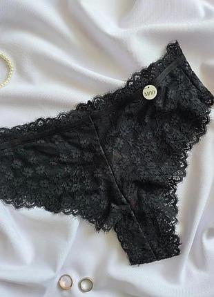 Трусики бразилиана черные кружевные hunkemoller s ru 8