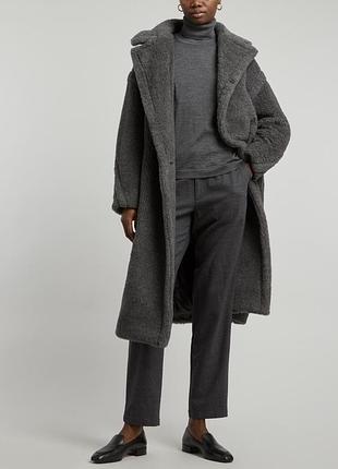 Пальто шуба оверсайз вільного крою альпака вовна шовк max mara teddy bear icon coat oversize миди шуба тедди