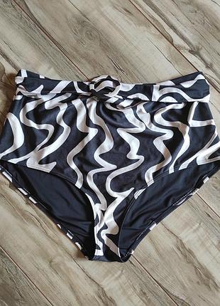 Стильні високі плавки new look у чорно-білий принт (батал) — uk 22 / eu 50 (3xl–4xl)