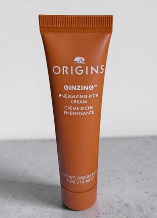 Origins ginzing™ energizing rich cream
відновлюючий зволожуючий крем для сухої шкіри мініатюра 15 мл