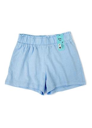 🩵 голубые трикотажные шорты primark для девочки, размер 6-9 месяцев (74 см) 🩵