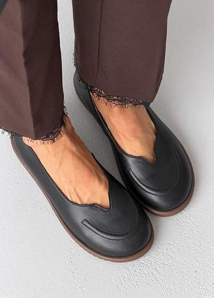 Женские анатомические балетки barefoot (черный / подошва тоффи) ✨