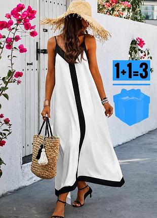 Довга сукня з контрастною оборкою shein s