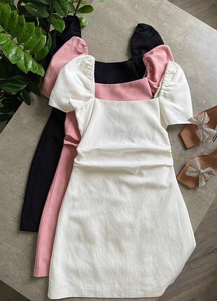 Біла сукня з відкритою спинкою від zara з льоном у складі / белое платье с открытой спиной со льном в составе сарафан