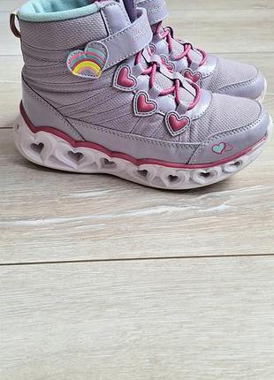 Ботинки хайтопи на дівчинку р-р 33.5 skechers