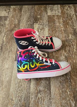 Роликовые кроссовки новые heelys veloz (хилисы) 35-36 размер, стелька 23 см