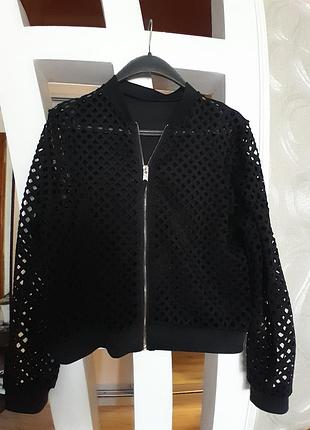 Кофта бомбер в сітку h&m s