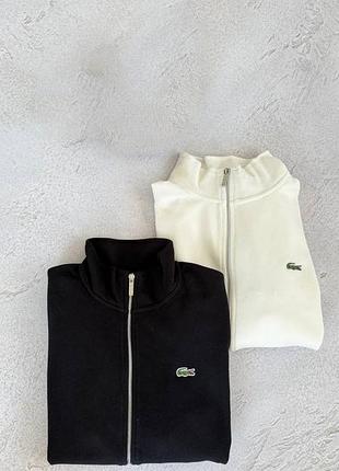Чоловіча зіп кофта full zip lacoste white black