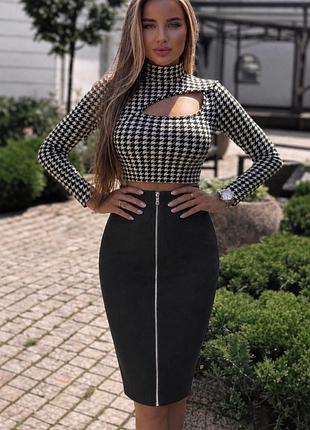 Женские юбки🖤женская юбка🖤двойная молния ⚡ черная юбка shein 🖤 черная юбка-карандаш меди 👗 стрейчевая юбка s - m