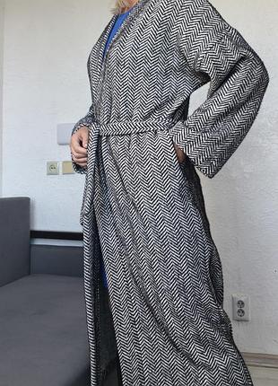 Длинный женский кардиган пальто альпака
